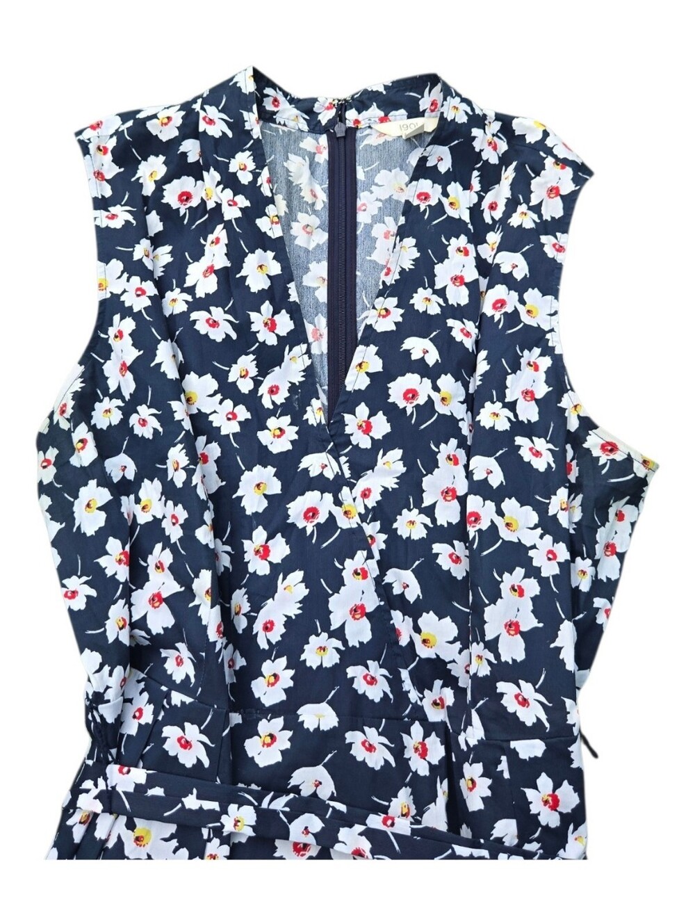Navy Floral Fit & Flare Dress XXL - Picture 2 of 6